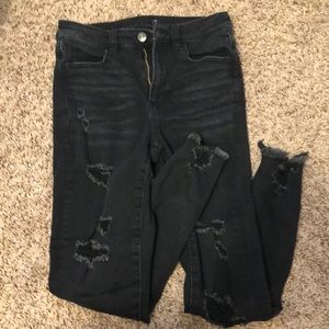 Black distressed jeans